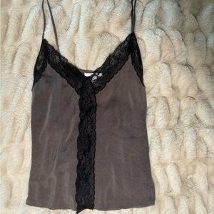 Elegant Black Lace Trim Women's Top